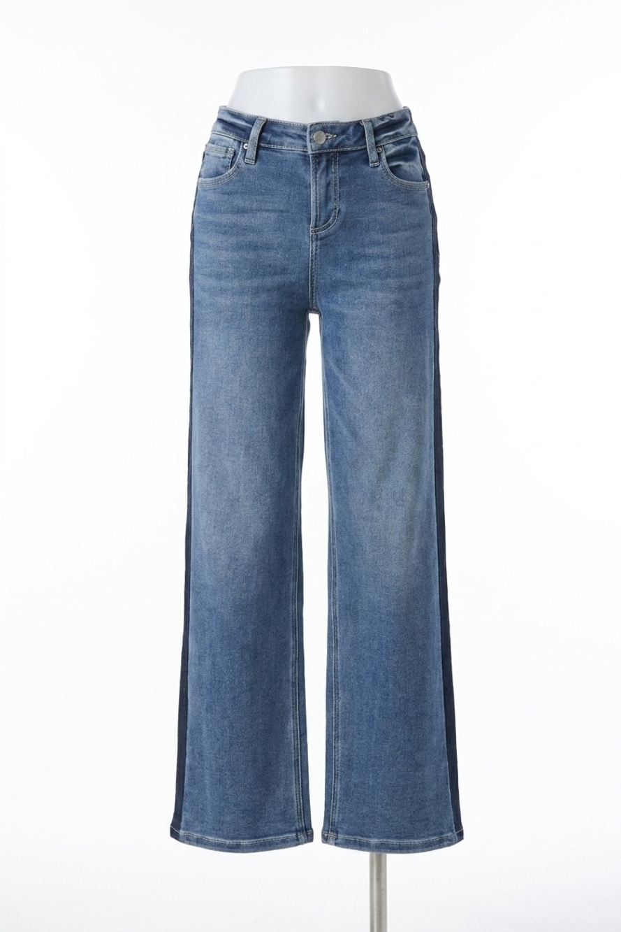 NEW ELAN track jeans with stripe in blue